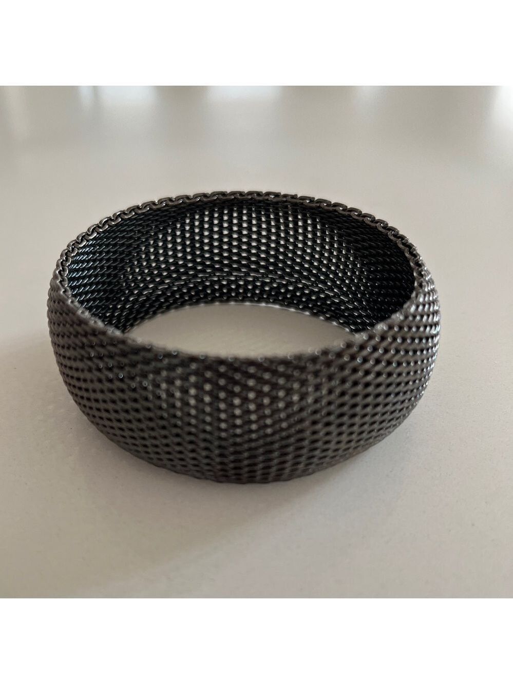 MESH Bracelet Bangle Pewter Tone Metal Lagenlook Goth Industrial Minimalist